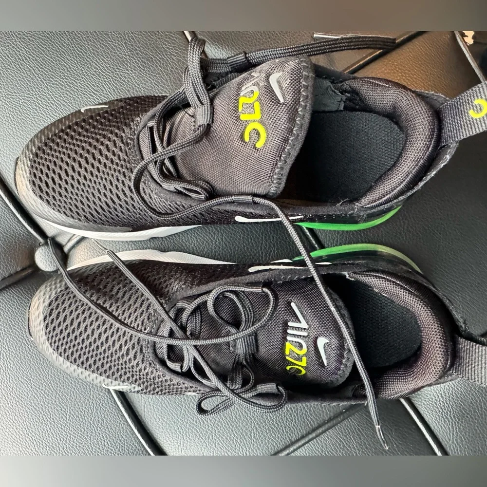 Nike Air Max Black and Neon Green Sneakers - Picture 5 of 7